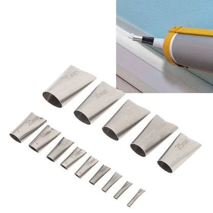 14pcs Caulking Nozzle Applicator 45 Degree Professional Stainless Steel Caulking Finisher Kit for Bathrooms V1294-YM0521-3114230012311