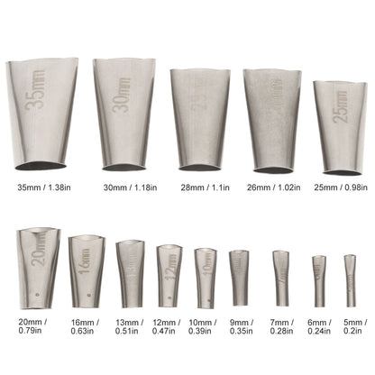14pcs Caulking Nozzle Applicator 45 Degree Professional Stainless Steel Caulking Finisher Kit for Bathrooms V1294-YM0521-3114230012311