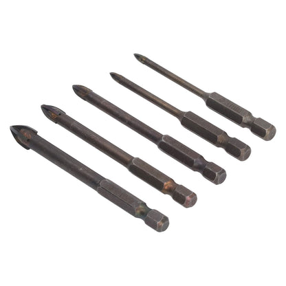Drill Bit Set Unique Cross Design Cemented Carbide Hex Power Bits for Glass Ceramic Glass Tile Full Tile V1294-YM0521-3114230012611