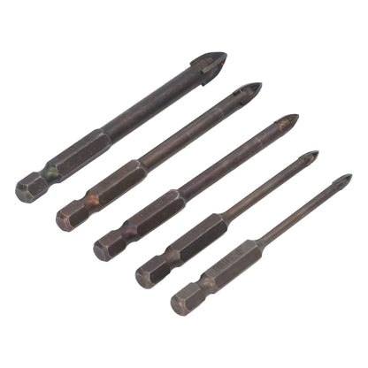 Drill Bit Set Unique Cross Design Cemented Carbide Hex Power Bits for Glass Ceramic Glass Tile Full Tile V1294-YM0521-3114230012611