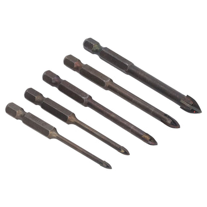 Drill Bit Set Unique Cross Design Cemented Carbide Hex Power Bits for Glass Ceramic Glass Tile Full Tile V1294-YM0521-3114230012611