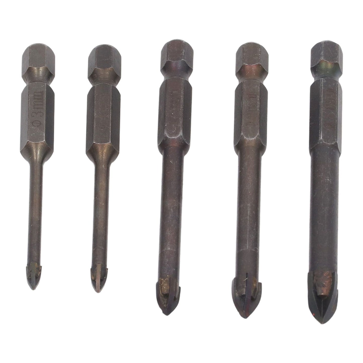 Drill Bit Set Unique Cross Design Cemented Carbide Hex Power Bits for Glass Ceramic Glass Tile Full Tile V1294-YM0521-3114230012611