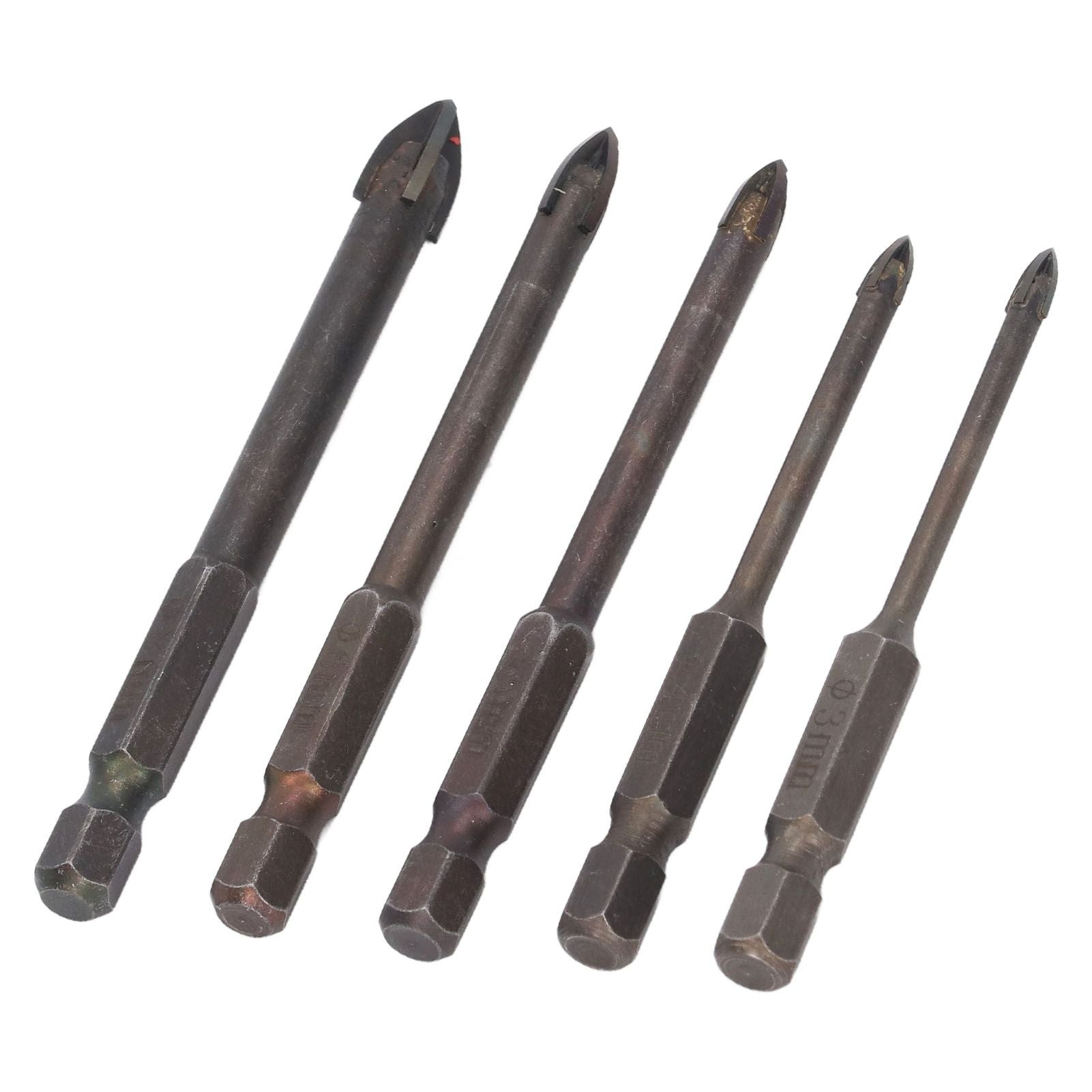 Drill Bit Set Unique Cross Design Cemented Carbide Hex Power Bits for Glass Ceramic Glass Tile Full Tile V1294-YM0521-3114230012611