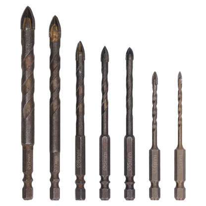 Drill Bit Set Unique Cross Design Cemented Carbide Hex Power Bits for Glass Ceramic Glass Tile Full Tile V1294-YM0521-3114230012612