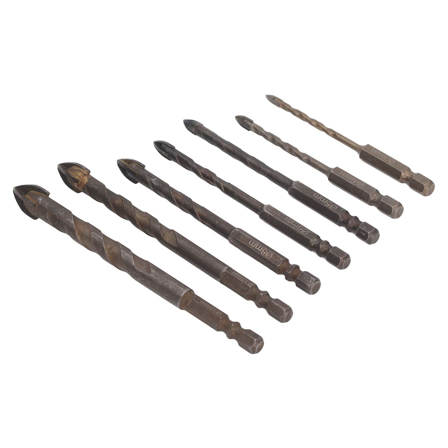 Drill Bit Set Unique Cross Design Cemented Carbide Hex Power Bits for Glass Ceramic Glass Tile Full Tile V1294-YM0521-3114230012612