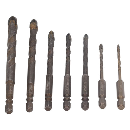 Drill Bit Set Unique Cross Design Cemented Carbide Hex Power Bits for Glass Ceramic Glass Tile Full Tile V1294-YM0521-3114230012612