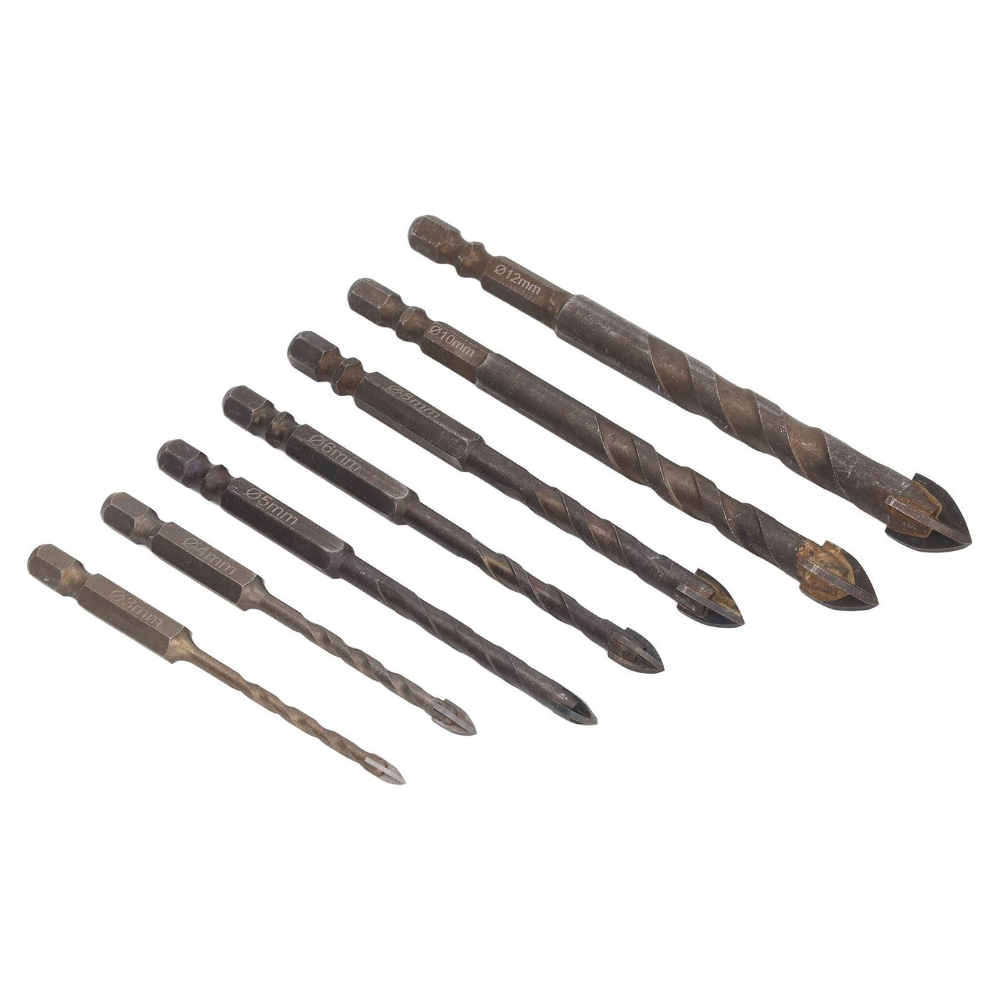 Drill Bit Set Unique Cross Design Cemented Carbide Hex Power Bits for Glass Ceramic Glass Tile Full Tile V1294-YM0521-3114230012612