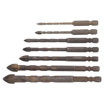 Drill Bit Set Unique Cross Design Cemented Carbide Hex Power Bits for Glass Ceramic Glass Tile Full Tile V1294-YM0521-3114230012612