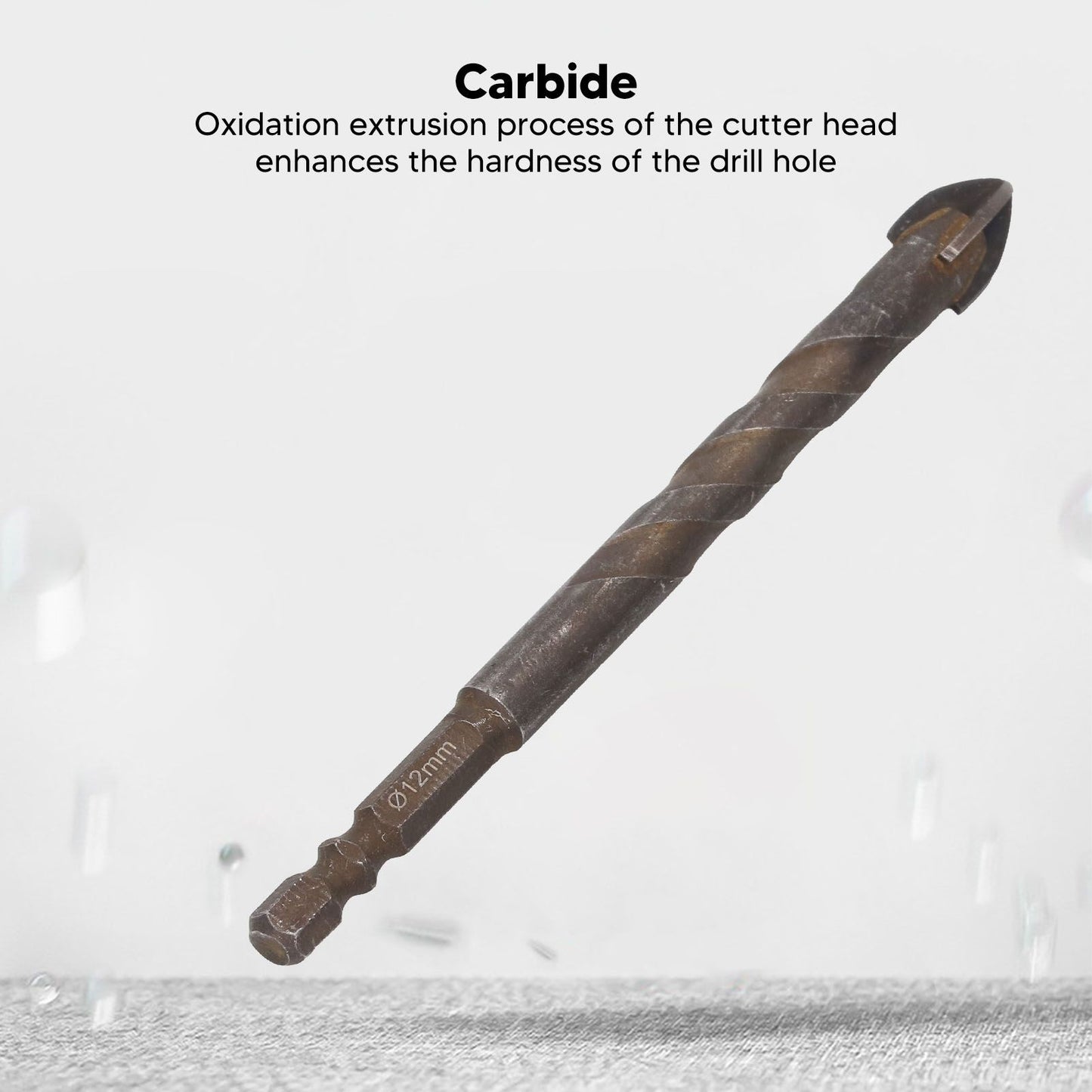 Drill Bit Set Unique Cross Design Cemented Carbide Hex Power Bits for Glass Ceramic Glass Tile Full Tile V1294-YM0521-3114230012612