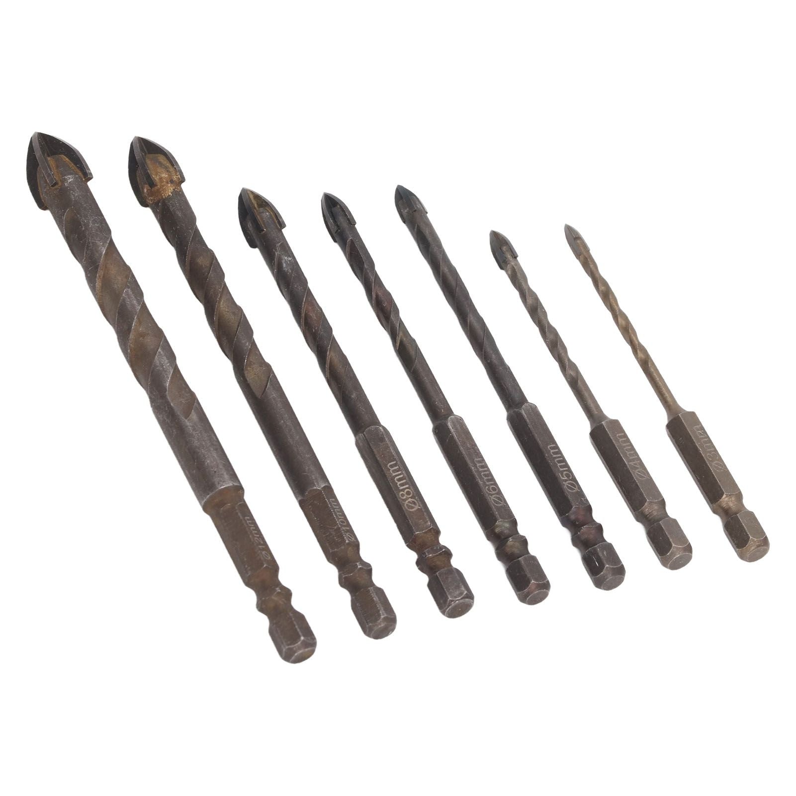 Drill Bit Set Unique Cross Design Cemented Carbide Hex Power Bits for Glass Ceramic Glass Tile Full Tile V1294-YM0521-3114230012612