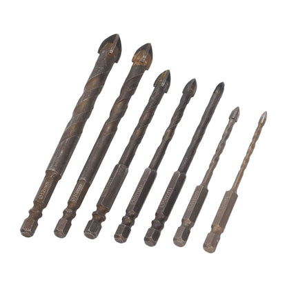 Drill Bit Set Unique Cross Design Cemented Carbide Hex Power Bits for Glass Ceramic Glass Tile Full Tile V1294-YM0521-3114230012612