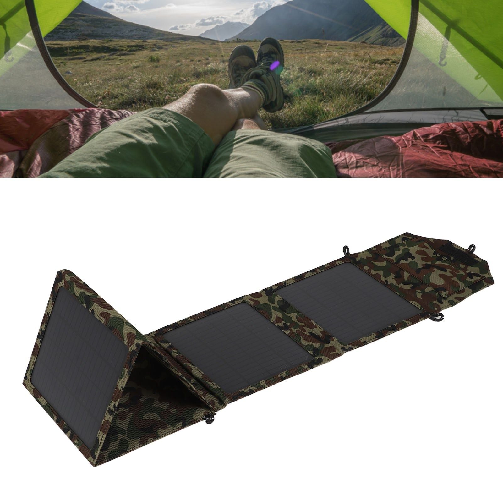 50W Portable Foldable Solar Panel Charger Kit 2 USB Ports Monocrystalline Silicon Solar Panel for Camping V1294-YM0521-3114230015711
