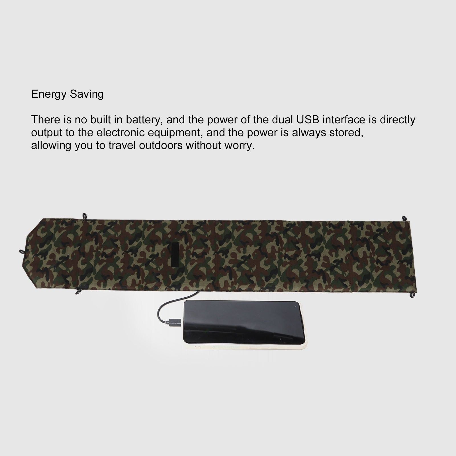 50W Portable Foldable Solar Panel Charger Kit 2 USB Ports Monocrystalline Silicon Solar Panel for Camping V1294-YM0521-3114230015711