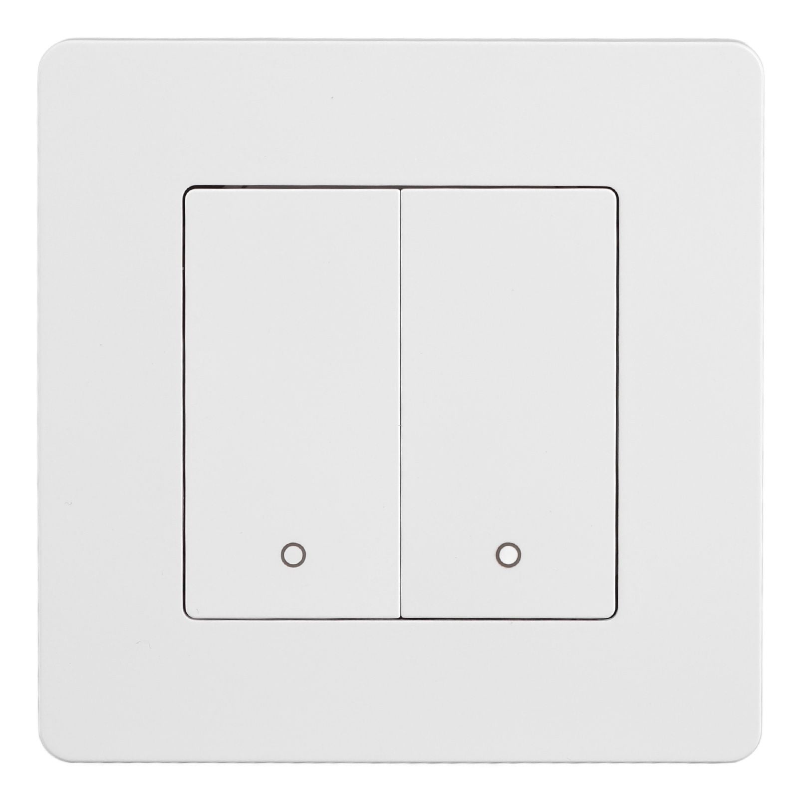 Smart Light Switch for Zigbee 2 Gang Timing Dimming Reverse Dual Control Smart Switch Panel AC100-240V White V1294-YM0521-3114230019511