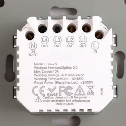 Smart Light Switch for Zigbee 2 Gang Timing Dimming Reverse Dual Control Smart Switch Panel AC100-240V White V1294-YM0521-3114230019511