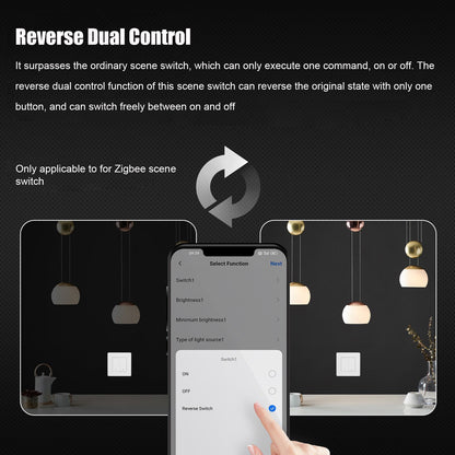 Smart Light Switch for Zigbee 2 Gang Timing Dimming Reverse Dual Control Smart Switch Panel AC100-240V White V1294-YM0521-3114230019511