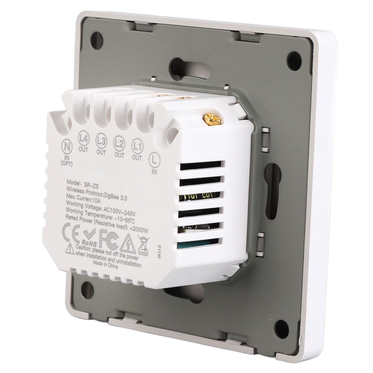 Smart Light Switch for Zigbee 2 Gang Timing Dimming Reverse Dual Control Smart Switch Panel AC100-240V White V1294-YM0521-3114230019511