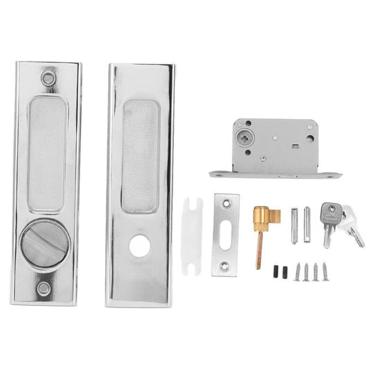 Zinc Alloy Invisible Recessed Handle Latch with Keys for Bathroom Balcony Pocket Door Sliding Barn Door V1294-YM0521-3114230021511