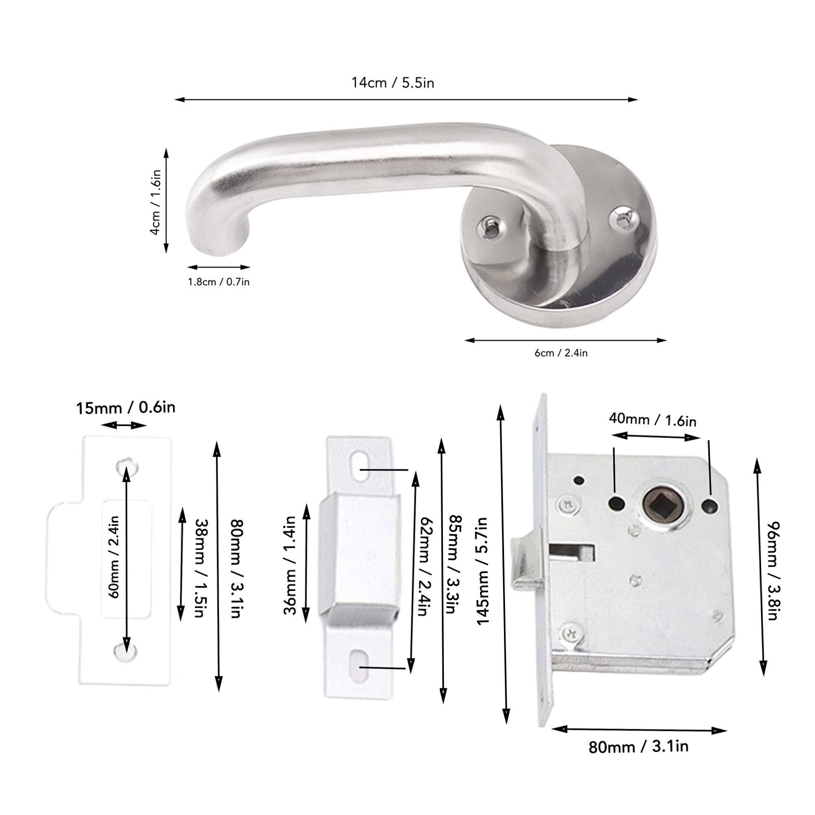 Handle Locks Stainless Steel Safety Passageway Door Handle Lock for Fire Emergency Exit Corridor Home V1294-YM0521-3114230022311