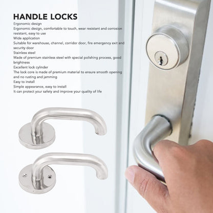 Handle Locks Stainless Steel Safety Passageway Door Handle Lock for Fire Emergency Exit Corridor Home V1294-YM0521-3114230022311