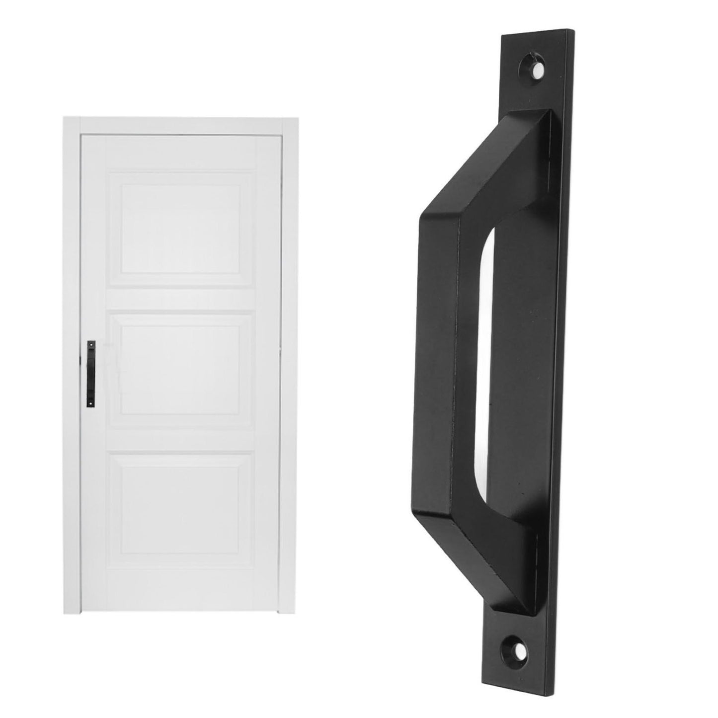 Sliding Door Handle Metal Electroplating Cabinet Barn Door Pull Handle with Mounting Screws Black V1294-YM0521-3114230023111