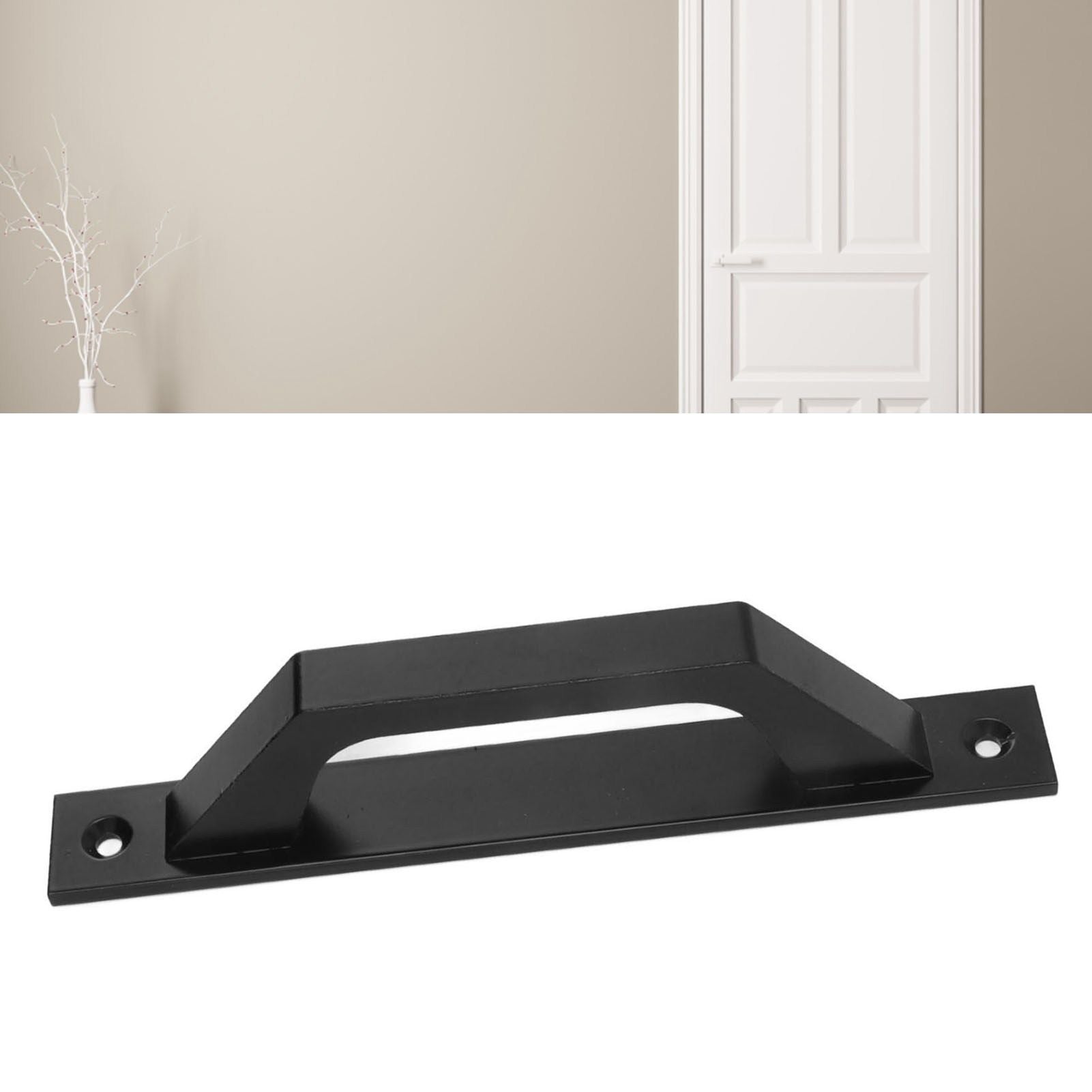 Sliding Door Handle Metal Electroplating Cabinet Barn Door Pull Handle with Mounting Screws Black V1294-YM0521-3114230023111
