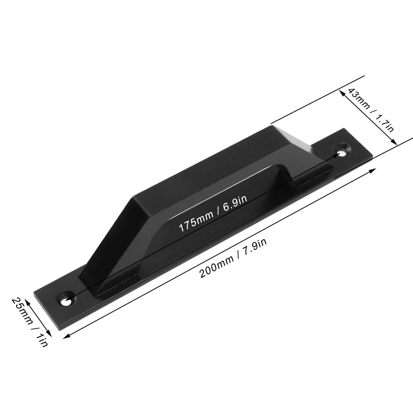Sliding Door Handle Metal Electroplating Cabinet Barn Door Pull Handle with Mounting Screws Black V1294-YM0521-3114230023111