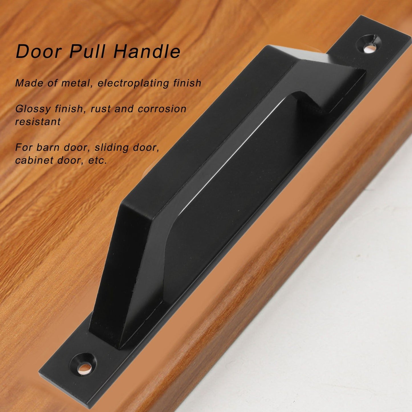 Sliding Door Handle Metal Electroplating Cabinet Barn Door Pull Handle with Mounting Screws Black V1294-YM0521-3114230023111