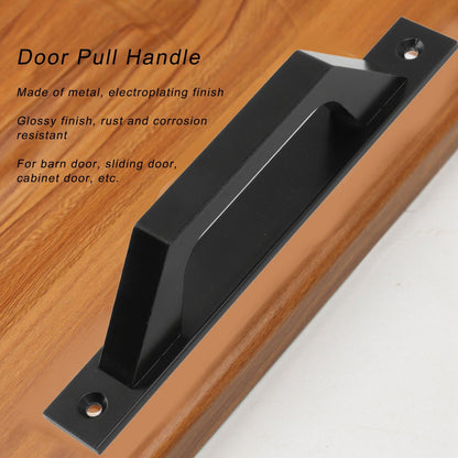 Sliding Door Handle Metal Electroplating Cabinet Barn Door Pull Handle with Mounting Screws Black V1294-YM0521-3114230023111