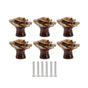 6Pcs Cabinet Knob Rose Flower Shape Delicate Ceramic Knob for Dresser Drawer Leopard White V1294-YM0521-3114230023811