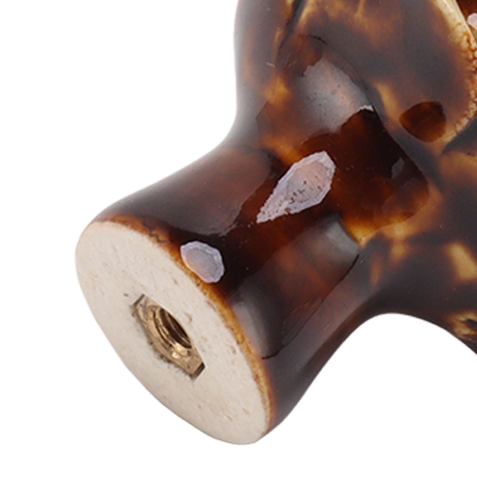 6Pcs Cabinet Knob Rose Flower Shape Delicate Ceramic Knob for Dresser Drawer Leopard White V1294-YM0521-3114230023811