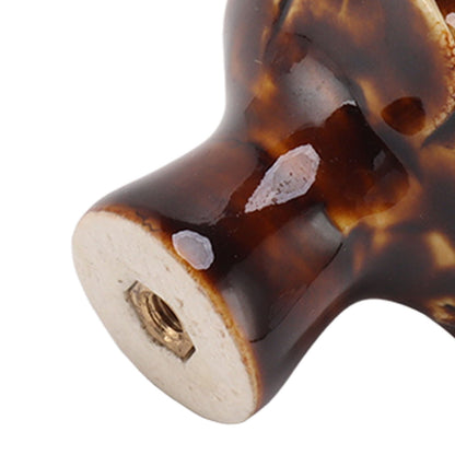 6Pcs Cabinet Knob Rose Flower Shape Delicate Ceramic Knob for Dresser Drawer Leopard White V1294-YM0521-3114230023811