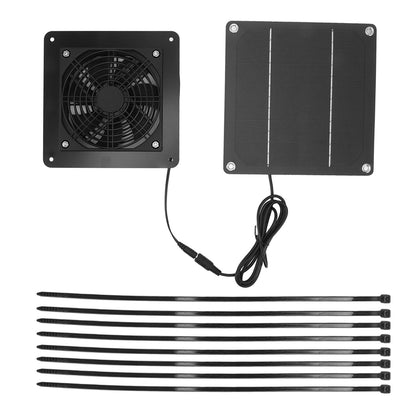 10W Solar Panel Fan Kit High Speed Solar Panel Powered Fan with 150cm Cable Protection Net for Pet House V1294-YM0521-3114230026611