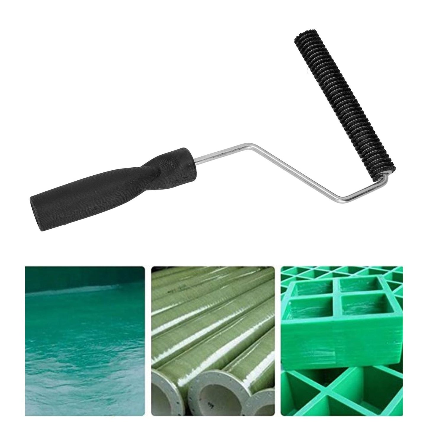 Fiberglass Roller Portable Tub Roller Tool Bristle Resin Laminating Bubble Roller for Window Bathtub Door D V1294-YM0521-3114230027614