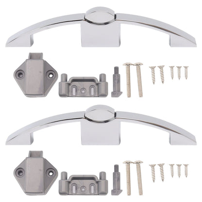 2 Set Push Button Latch Cabinet Lock Cupboard Knob Latch Lock With Handle For RV Motorhome Boat 128mm Hole V1294-YM0521-3114230031711