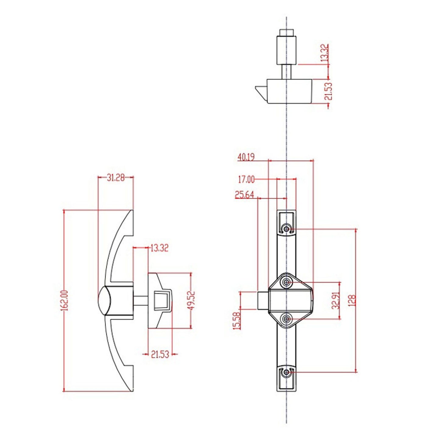 2 Set Push Button Latch Cabinet Lock Cupboard Knob Latch Lock With Handle For RV Motorhome Boat 128mm Hole V1294-YM0521-3114230031711