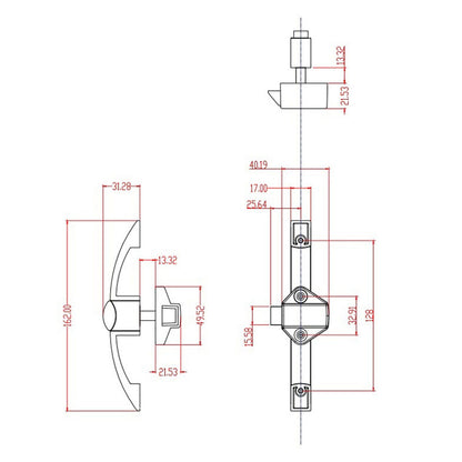2 Set Push Button Latch Cabinet Lock Cupboard Knob Latch Lock With Handle For RV Motorhome Boat 128mm Hole V1294-YM0521-3114230031711
