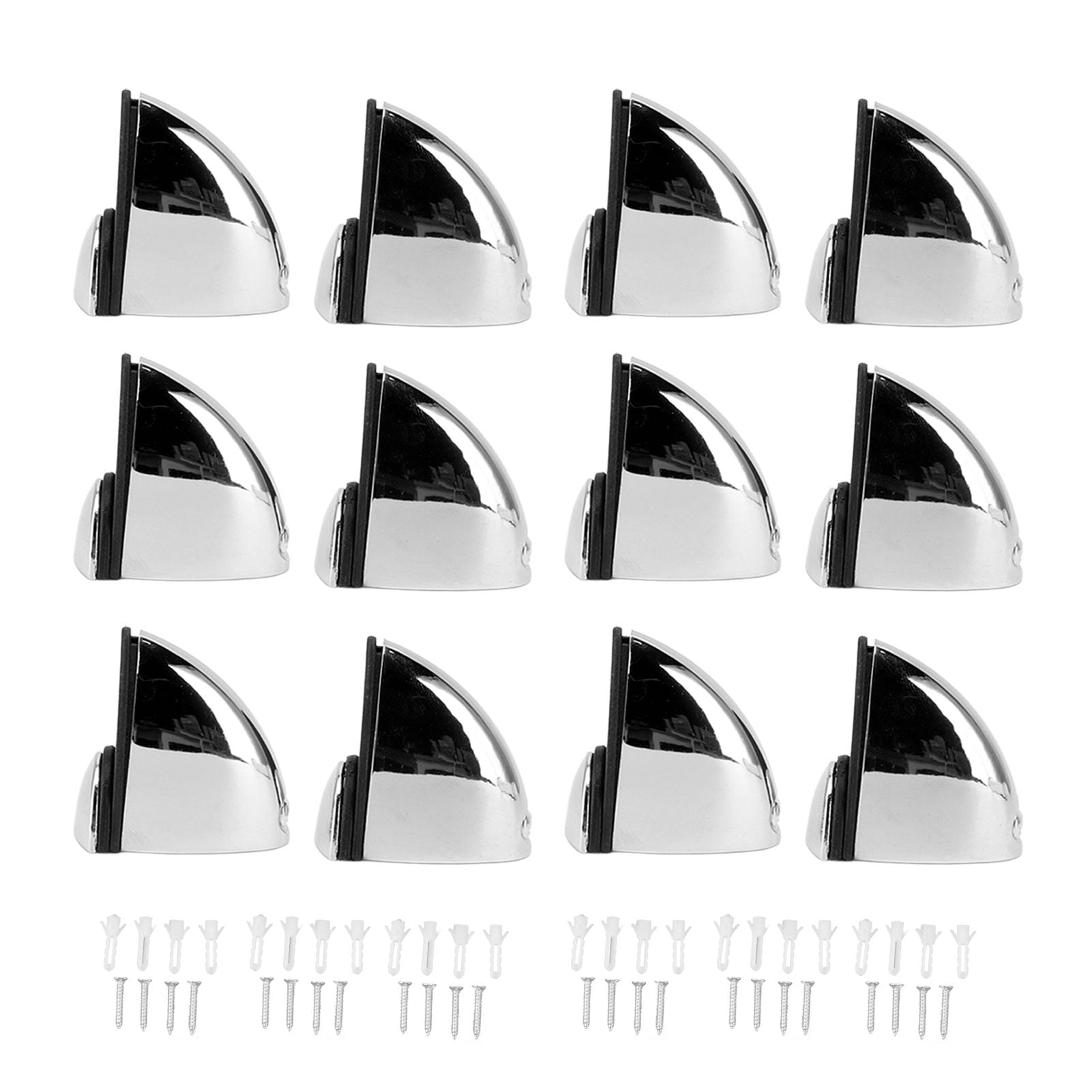 12PCS Glass Partition Clamps Panel Fixing Clip Desk Divider Support Clamp Glossy Finish 1-10mm V1294-YM0521-3114230035811