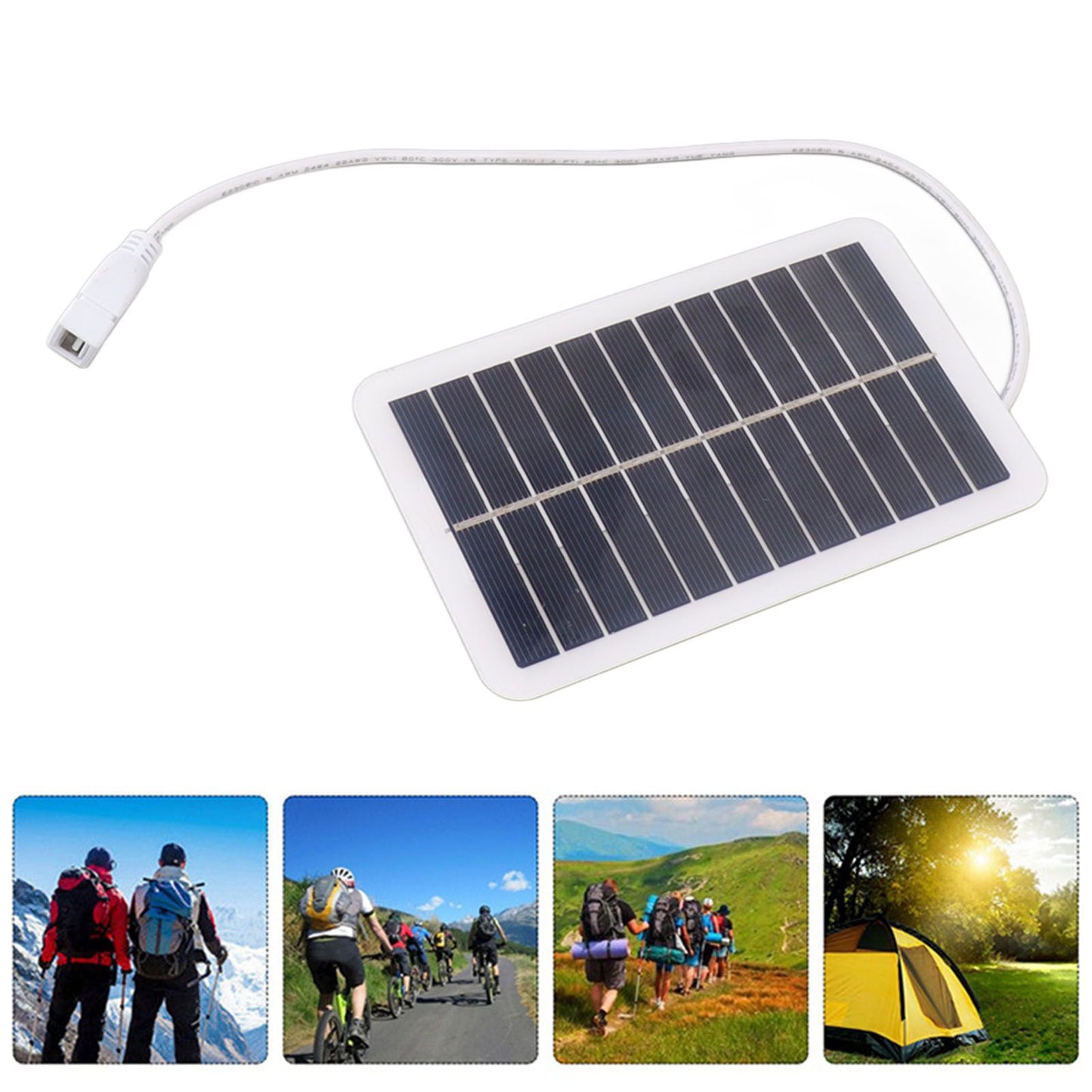 Mini Solar Panels Polycrystalline Silicon 2W 5V Portable USB Solar Panel Charger for Emergency V1294-YM0521-3114230037111