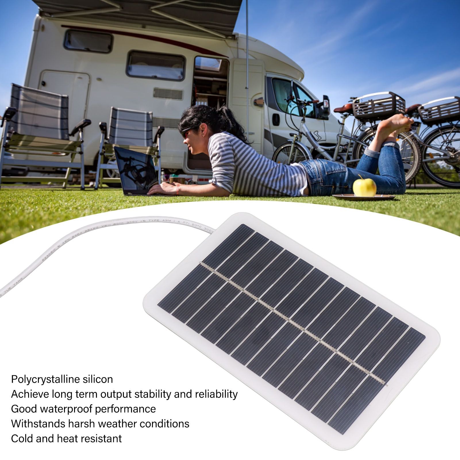 Mini Solar Panels Polycrystalline Silicon 2W 5V Portable USB Solar Panel Charger for Emergency V1294-YM0521-3114230037111