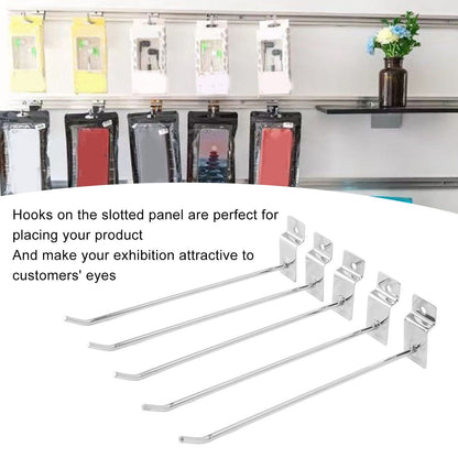 50Pcs Supermarket Shelf Hook Iron Strong Wear Resistant Flat Tip Peg Board Hook Slatwall Hanger V1294-YM0521-3114230037411