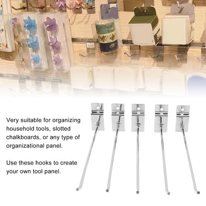50Pcs Supermarket Shelf Hook Iron Strong Wear Resistant Flat Tip Peg Board Hook Slatwall Hanger V1294-YM0521-3114230037411