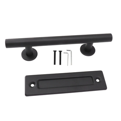 Sliding Barn Door Handle Black Carbon Steel Barn Door Handle for Cabinets Wardrobes V1294-YM0521-3114230037811