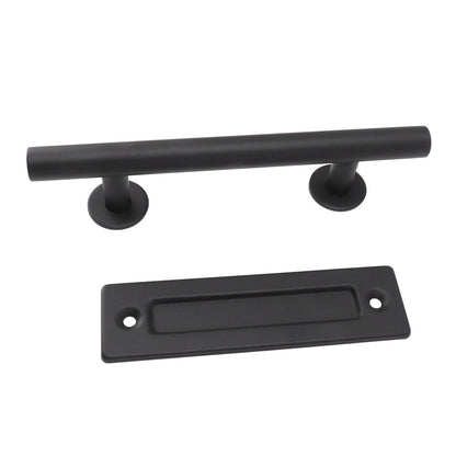 Sliding Barn Door Handle Black Carbon Steel Barn Door Handle for Cabinets Wardrobes V1294-YM0521-3114230037811