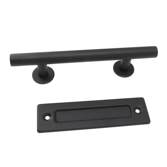 Sliding Barn Door Handle Black Carbon Steel Barn Door Handle for Cabinets Wardrobes V1294-YM0521-3114230037811