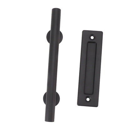 Sliding Barn Door Handle Black Carbon Steel Barn Door Handle for Cabinets Wardrobes V1294-YM0521-3114230037811