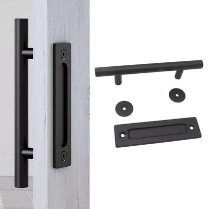 Sliding Barn Door Handle Black Carbon Steel Barn Door Handle for Cabinets Wardrobes V1294-YM0521-3114230037811