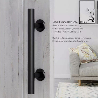 Sliding Barn Door Handle Black Carbon Steel Barn Door Handle for Cabinets Wardrobes V1294-YM0521-3114230037811
