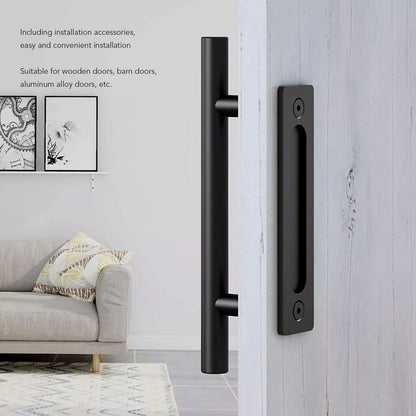 Sliding Barn Door Handle Black Carbon Steel Barn Door Handle for Cabinets Wardrobes V1294-YM0521-3114230037811