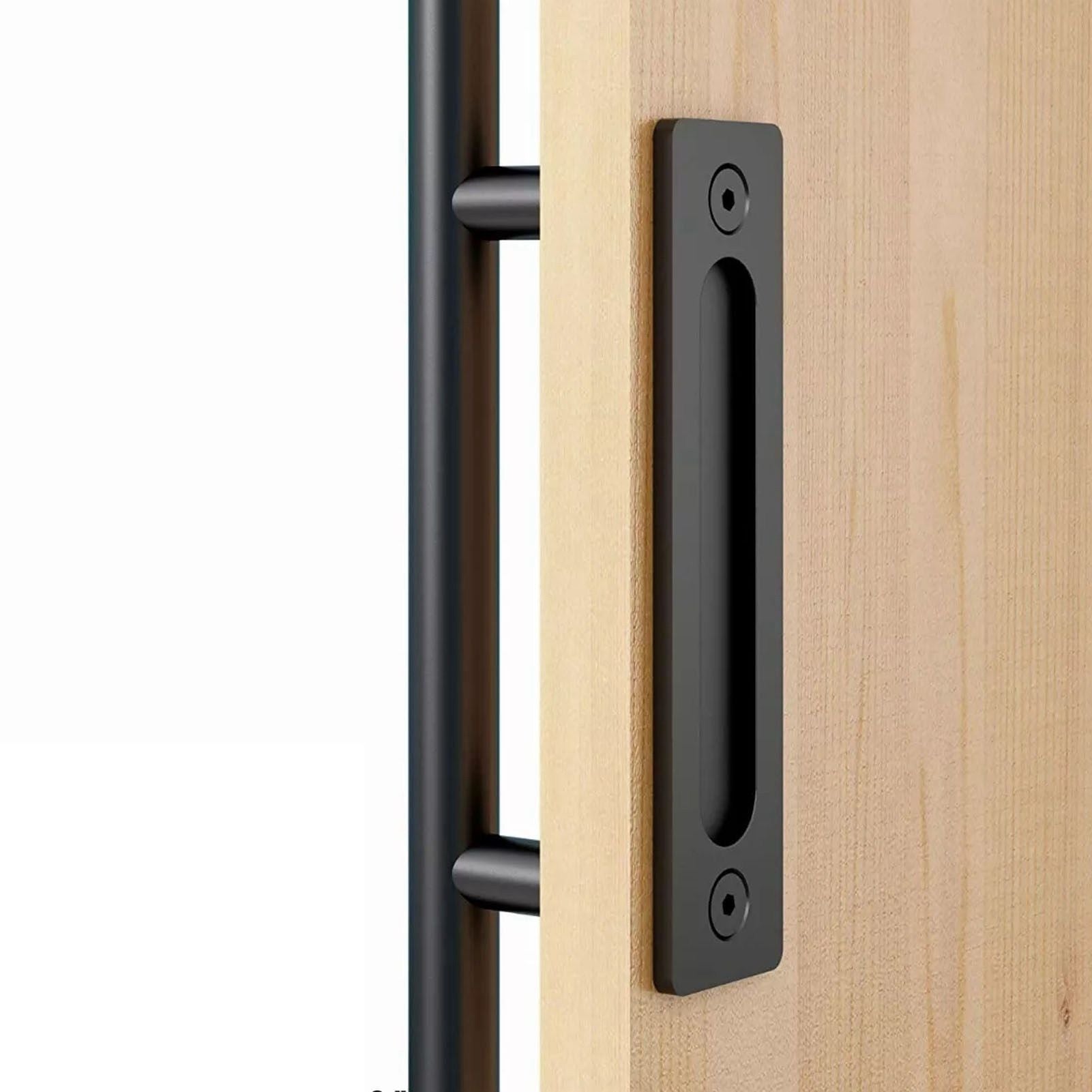 Sliding Barn Door Handle Black Carbon Steel Barn Door Handle for Cabinets Wardrobes V1294-YM0521-3114230037811